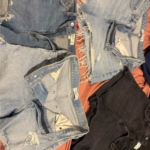 Abercrombie & Fitch Blue and Black Jean Shorts